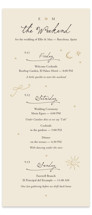 Foil-Pressed Tall Wedding Weekend Itinerary Cards