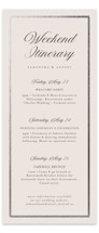 Foil-Pressed Tall Wedding Weekend Itinerary Cards
