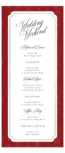 Moiré Foil-Pressed Tall Wedding Weekend Itinerary Cards