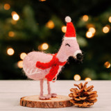 Felt Flamingo Holiday Figurine Christmas Decorations