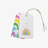Personalized Colorful Pink Rainbow Gift Tags (Set of 24) Holiday Gift Tags