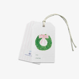 Wreath with Pink Bow Gift Tags (Set of 24) Holiday Gift Tags