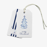 Blue Christmas Tree Gift Tags [set of 8] Holiday Gift Tags