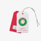 Personalized Christmas Wreath Gift Tags (Set of 24) Holiday Gift Tags