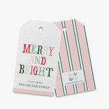 Personalized Merry and Bright Christmas Gift Tags (Set of 24) Holiday Gift Tags