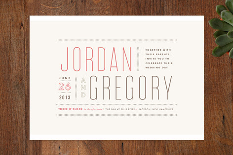 Column Rule Print-It-Yourself Wedding Invitations