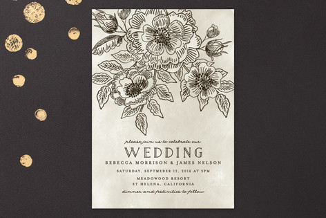 Wedding Etching Print-It-Yourself Wedding Invitations